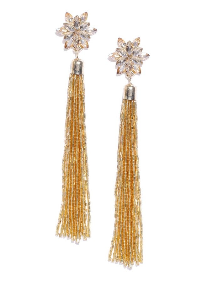 YouBella Jewellery Valentine Collection Celebrity Inspired Tassle Earrings for Girls and Women (Brown) - Image 1