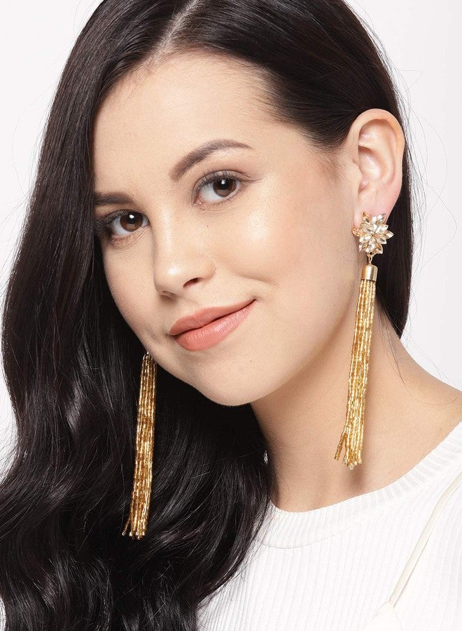 YouBella Jewellery Valentine Collection Celebrity Inspired Tassle Earrings for Girls and Women (Brown) - Image 3