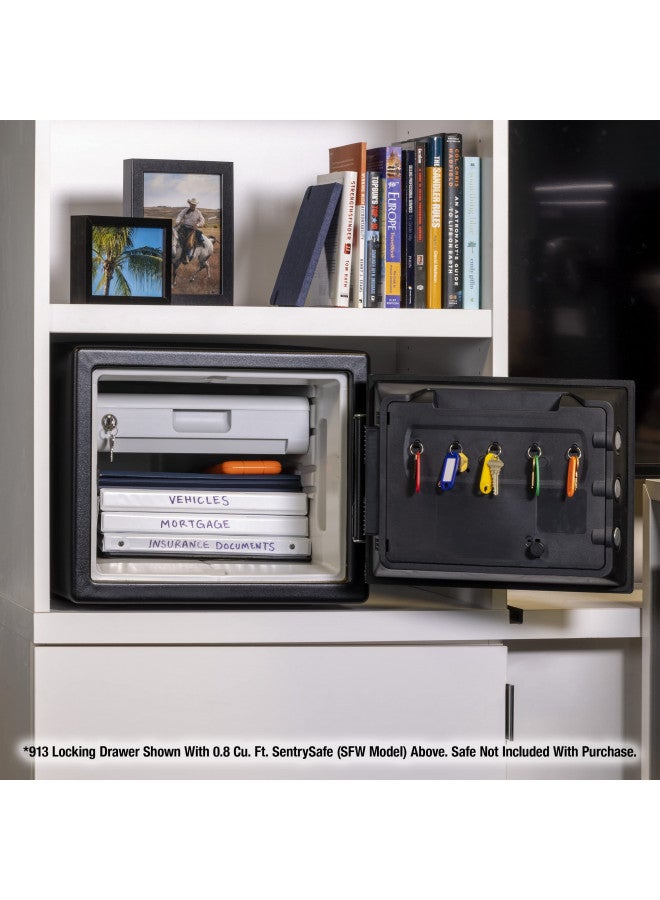SentrySafe SentrySafe Locking Drawer for SFW082 and SFW123 Fireproof and Waterproof Safes, Multi-Positional Safe Shelf Accessory for 0.8 and 1.2 Cubic Foot Safes, 913 - Image 2