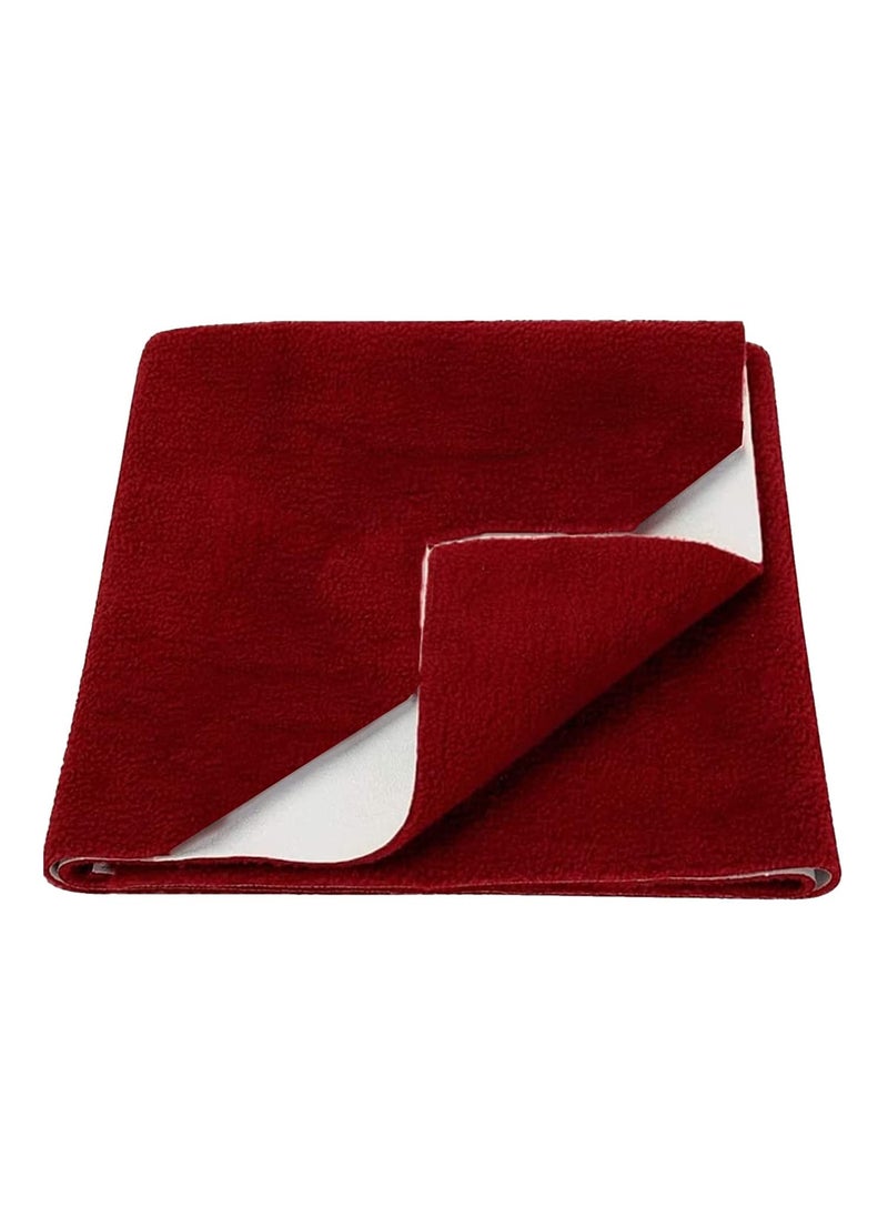 ATOOTFUSION Baby Dry Sheet Water Resistant Bed Protector Washable Waterproof Mattress Protector Urine Bedwetting Reusable Mat for Toddler Underpad Sheet for Incontinence Large 55x39 Maroon  - Image 2