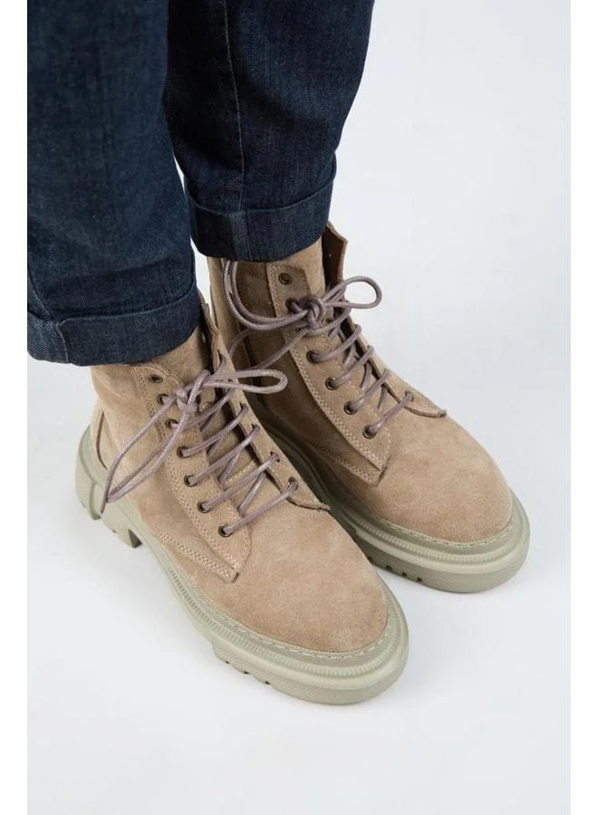 Manijero  (Dilzar) Women's Genuine Leather Lace-Up Inner-Zip Violet Boot. for Women | Best Price UAE