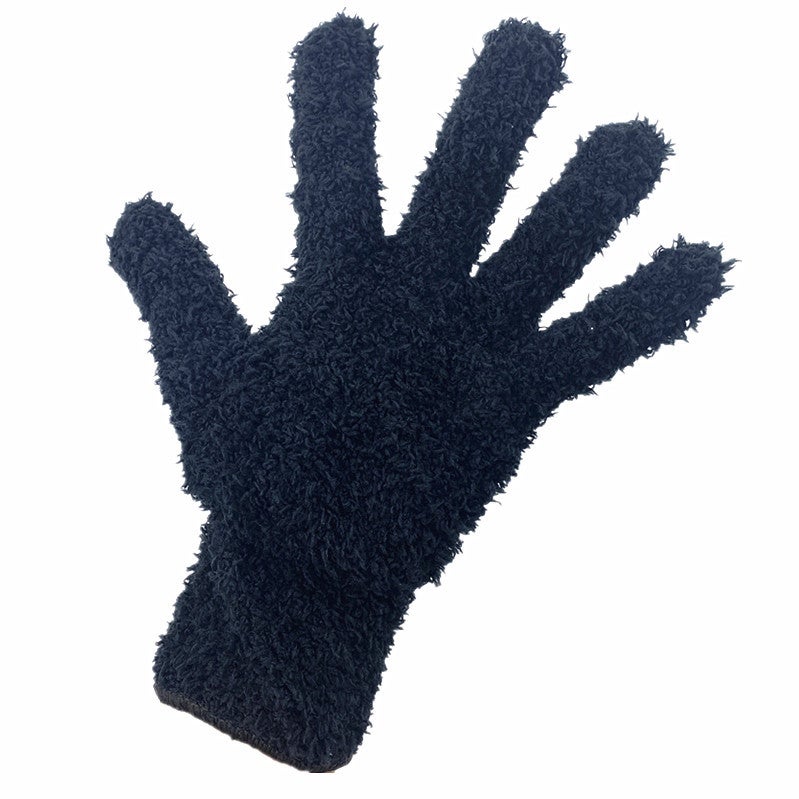 Hot-Sale Dust-Removing Gloves, Coral Fleece, Multicolor black one black one