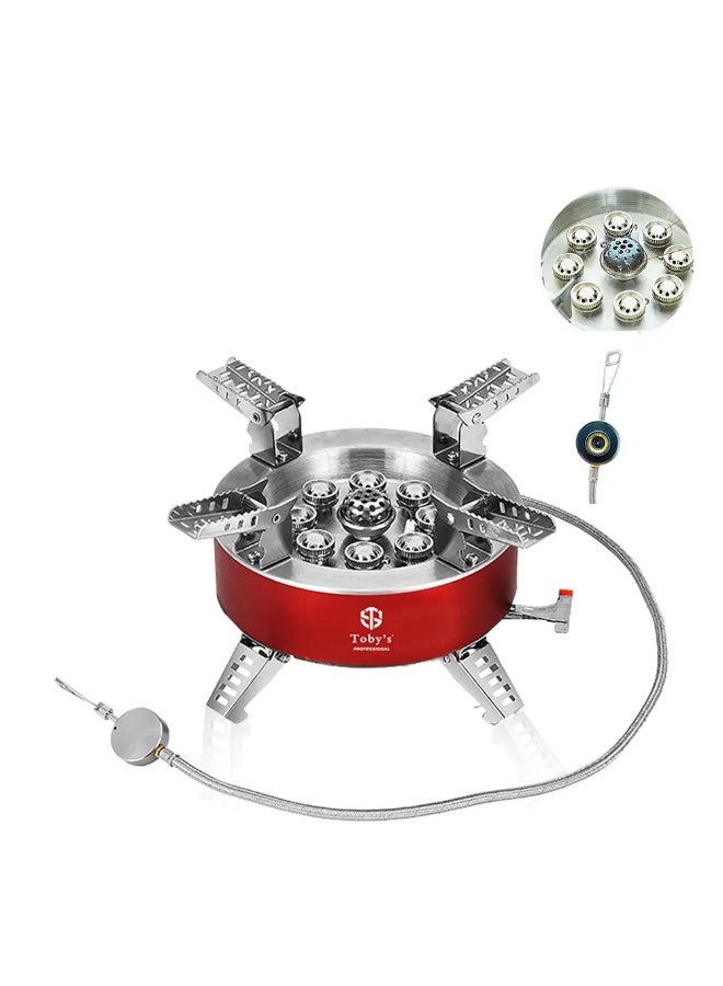 توبيز موقد توبي 23800 واط محمول للتخييم والنزهات مصنوع من سبائك معدنية، تصميم مقاوم للرياح، موقد غاز للطهي مع إشعال بيزو وحقيبة حمل، موقد قابل للطي للتخييم في الهواء الطلق/المشي لمسافات طويلة/النزهات/السيارة - Gas Stove-01 - Image 1