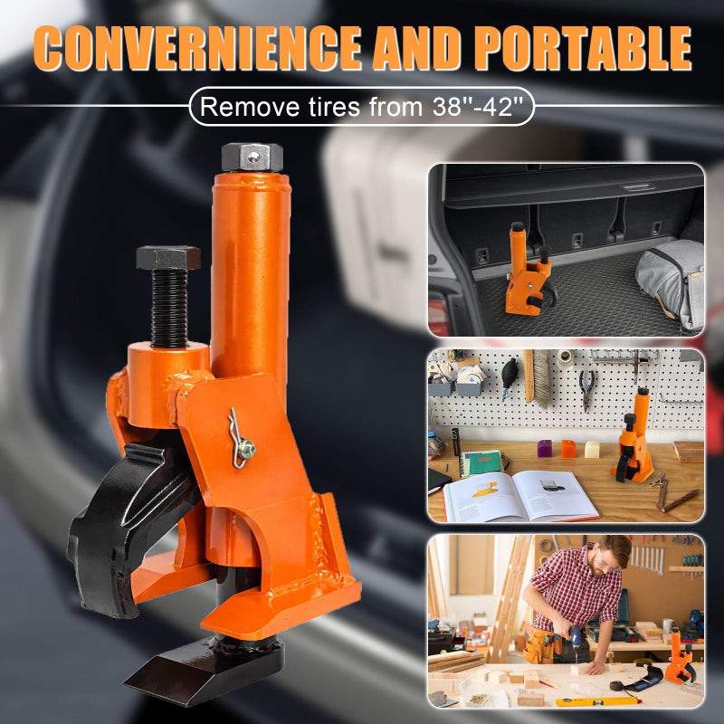 Swess Manual Tire Bead Breaker Tool for Tire Removal, 38"-42" Tire Removal Tool Manual Tire Changer Machine Tire Changing Tool Tire Repair Tools with Replacement for Atvs, Utvs(Orange) - Image 4