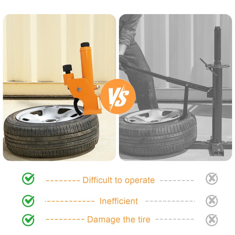 Swess Manual Tire Bead Breaker Tool for Tire Removal, 38"-42" Tire Removal Tool Manual Tire Changer Machine Tire Changing Tool Tire Repair Tools with Replacement for Atvs, Utvs(Orange) - Image 5