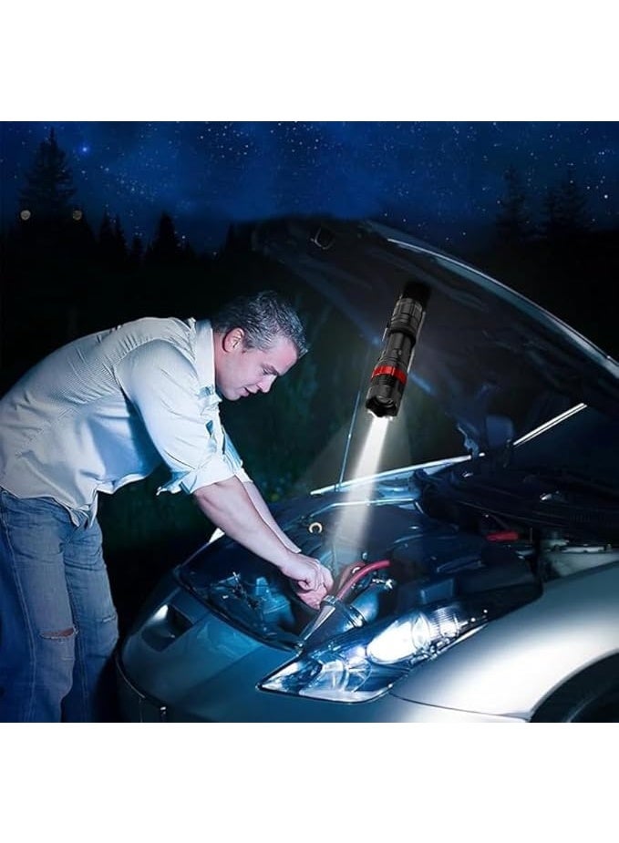 مصباح يدوي تكتيكي عالي الإضاءة - مصباح LED مقاوم للماء وقابل للتكبير مع 5 أوضاع إضاءة - مصباح يدوي فائق السطوع وقابل لإعادة الشحن للتخييم والمشي لمسافات طويلة وحالات الطوارئ والاستخدام الخارجي - Image 2