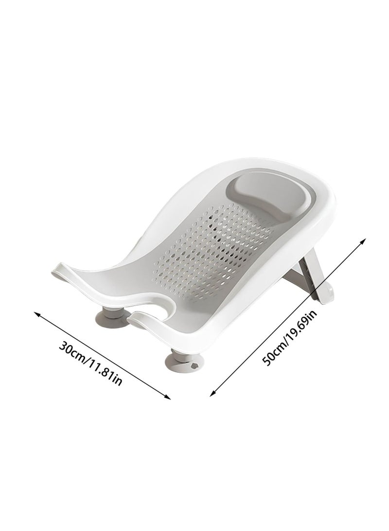Barakah حمام أطفال متعدد الوظائف، حوض استحمام قابل للطي مع تصميم مائل، سرير استحمام ناعم غير قابل للانزلاق للمواليد الجدد والرضع، يناسب أحواض المطبخ أو أحواض الاستحمام، دعم مريح (رمادي) - Image 4