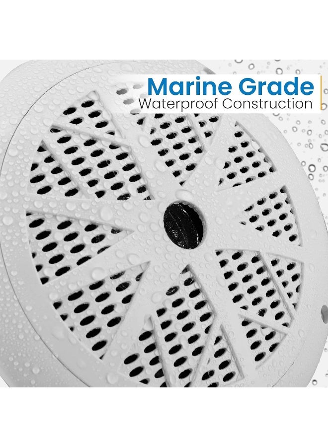 Pyle Pyle 6.5 Inch Dual Marine Speakers - 2 Way Waterproof and Weather Resistant Outdoor Audio Stereo Sound System with 120 Watt Power, Polyprone Cone and Cloth Surround - 1 Pair - PLMR61W (White)  - Image 4