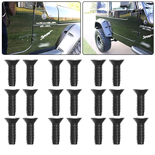 Bentolin Torx Screws Door Bolts and Roll Bar Tailgate Windshield Hinge Screws Compatible with Jeep Wrangler 1976-2006 CJ YJ TJ (Pack of 20) - Image 1