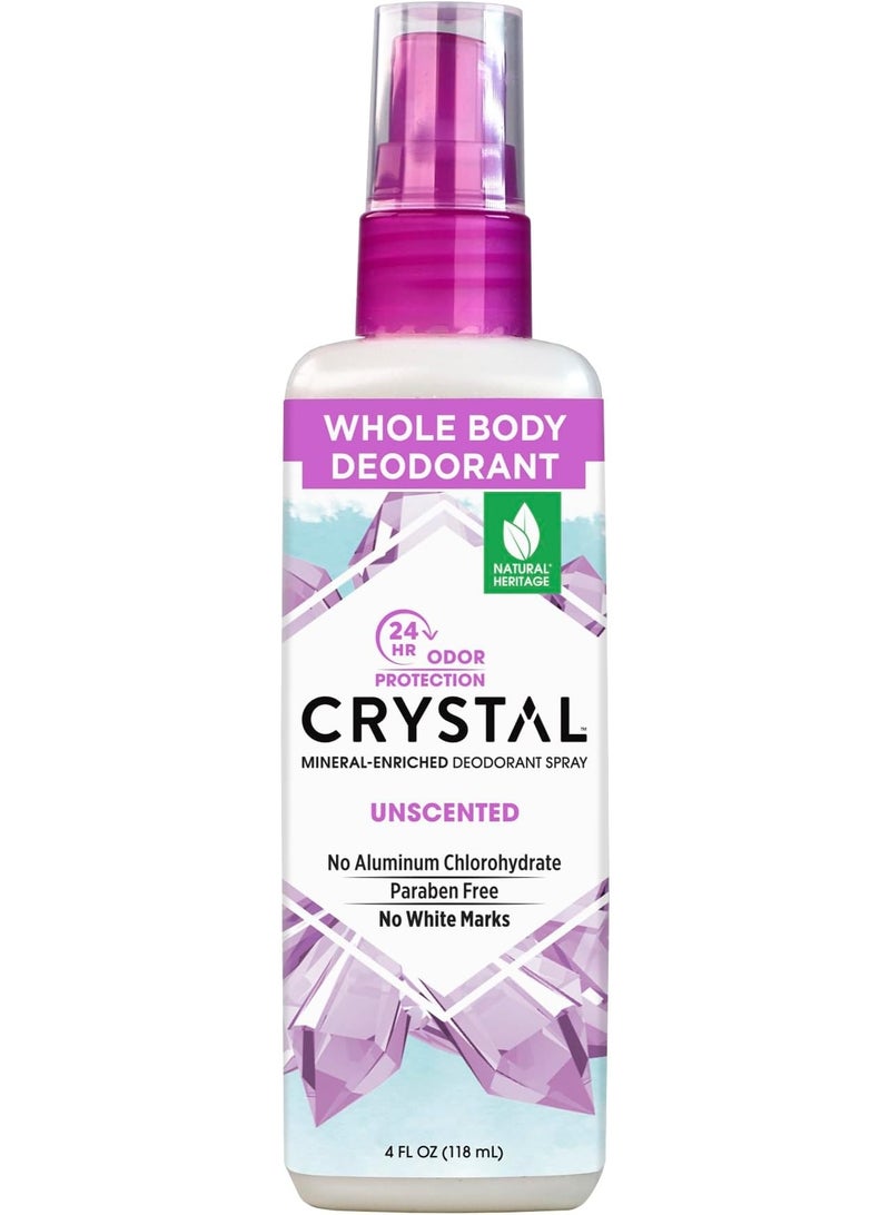 CRYSTAL, Mineral-Enriched Deodorant Spray, Unscented, 4 fl oz (118 ml) - Image 1