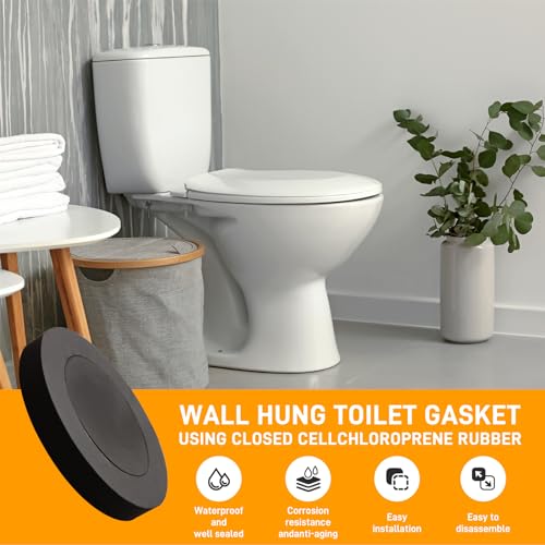Trsobi Wall Hung Toilet Gasket Z1200-NEOSEAL-GSKT-4 For Wall Hung Toilet,Backflush Toilet,Back Outlet Toilet Back Outlet Toilet,Toilet Ring Seal Gasket-Black - Image 3
