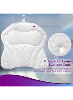 HOOKOR Durku Luxury Bath Pillow, Ergonomic Bathtub Spa Pillow with 4D Air Mesh Technology and 6 Suction Cups, Helps Support Head, Back, Shoulder and Neck, Fits All Bathtub, Hot Tub and Home Spa  - Image 4