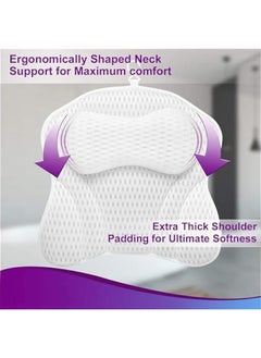 HOOKOR Durku Luxury Bath Pillow, Ergonomic Bathtub Spa Pillow with 4D Air Mesh Technology and 6 Suction Cups, Helps Support Head, Back, Shoulder and Neck, Fits All Bathtub, Hot Tub and Home Spa  - Image 5