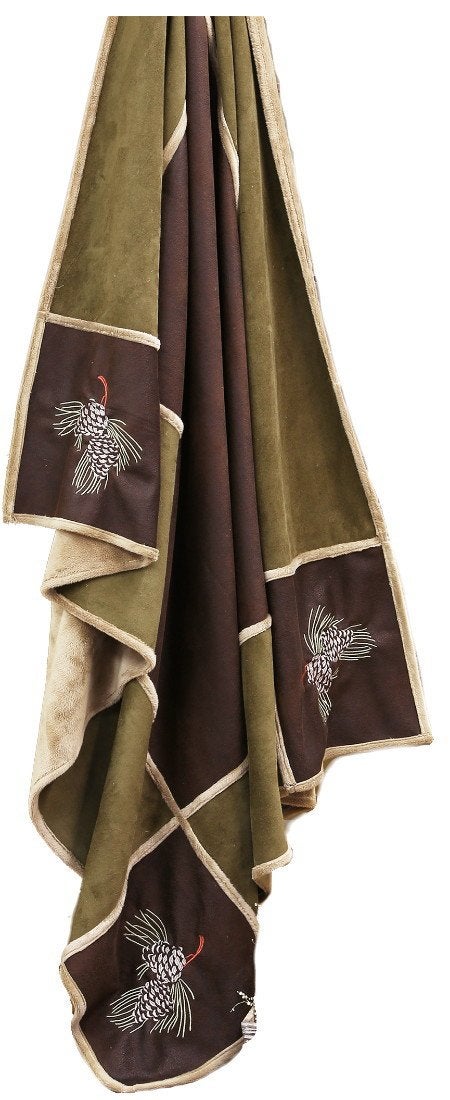 Carstens, Inc Carstens Pinecone Grid Throw Blanket - Image 3