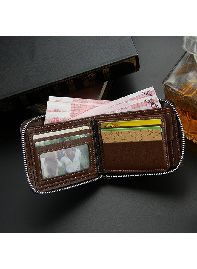 MenBense Fashion Contrast Leather Men's Bifold Short Wallet Card Holder Certificate Bag for Shopping Business Commute - Image 2