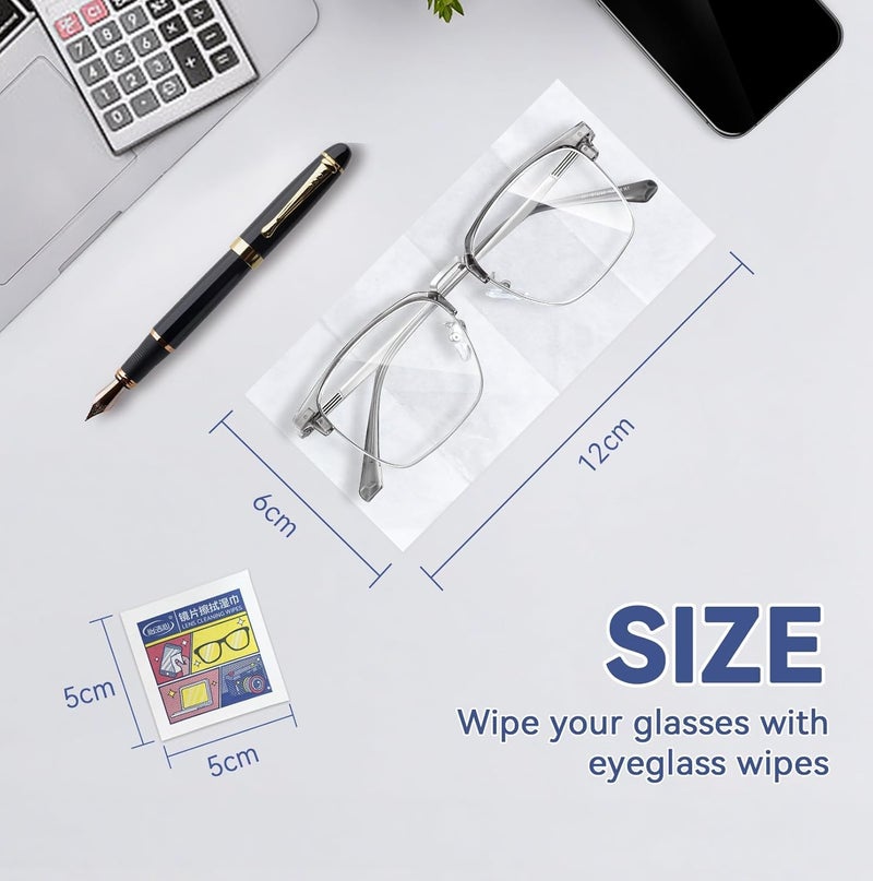 SHOPECOM 100 Pcs Glasses disposable tissue, Cameras tissue, sunglasses tissue, Lens Cleaning tissue, Mobile phone screen tissue,Glasses Cleaner for Eyeglasses, Computer Screen - Image 4