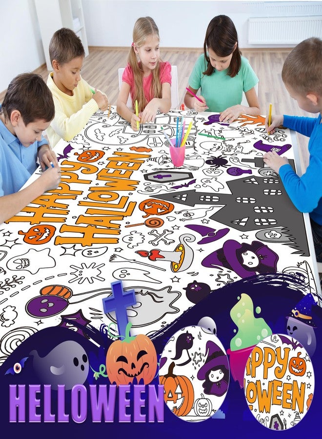 OHOME أشغال يدوية للأطفال بمناسبة الهالوين من OHOME - مفرش طاولة/ملصق تلوين عملاق | ديكورات حفلات الهالوين، هدايا، أنشطة، ألعاب، لافتات - Image 3