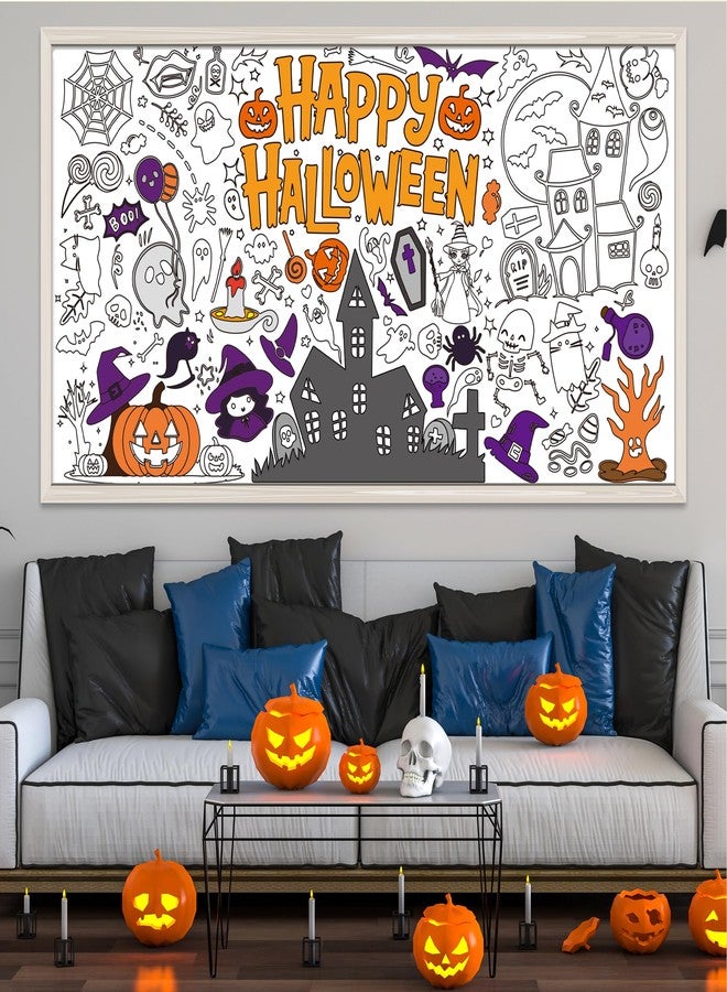 OHOME أشغال يدوية للأطفال بمناسبة الهالوين من OHOME - مفرش طاولة/ملصق تلوين عملاق | ديكورات حفلات الهالوين، هدايا، أنشطة، ألعاب، لافتات - Image 4