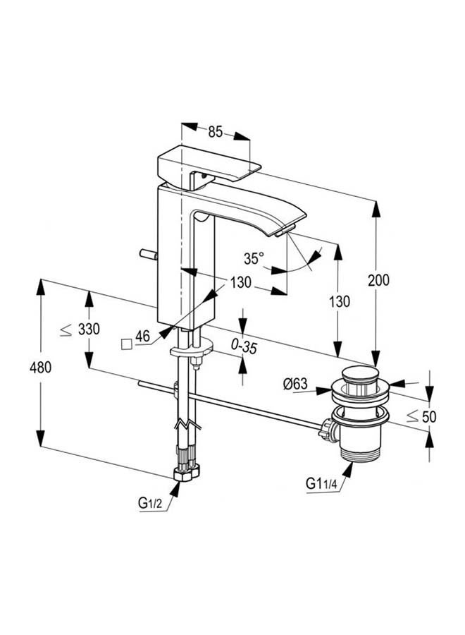 كلودي خلاط حوض اسود RAK-14160 - Image 2