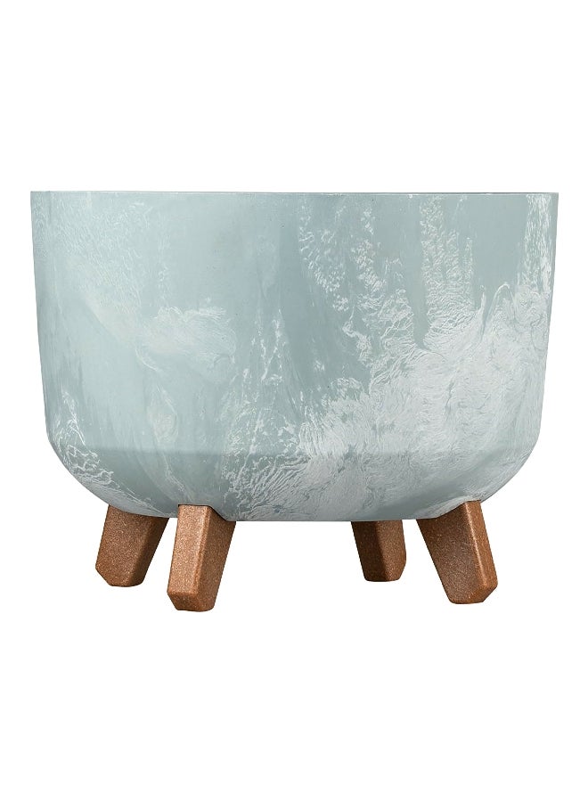 بروسبير بلاست وعاء زهور مستدير ذو تأثير خرساني جراسيا بأرجل مشبكة رمادي وبني 21.5 لتر - Image 1