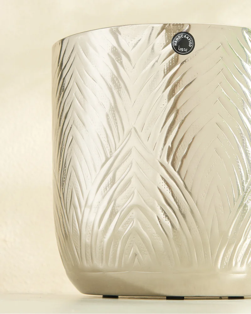 Redtag Silver Embossed Metal Planter