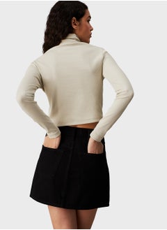 Calvin Klein Jeans Woven Label Rib Rollneck  - Image 2