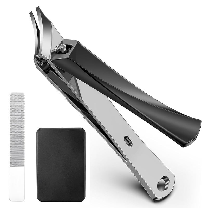 M'AYCREATE MAYCREATE® 2pcs Slanted Nail Clipper Heavy Duty Stainless Steel Nail Clipper Portable Angled Nail Clipper for Fingernails Toenails No Splash Nail Clipper for Thick Toenails and Ingrown Nails - Image 1