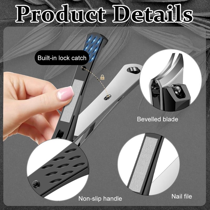 M'AYCREATE MAYCREATE® 2pcs Slanted Nail Clipper Heavy Duty Stainless Steel Nail Clipper Portable Angled Nail Clipper for Fingernails Toenails No Splash Nail Clipper for Thick Toenails and Ingrown Nails - Image 3