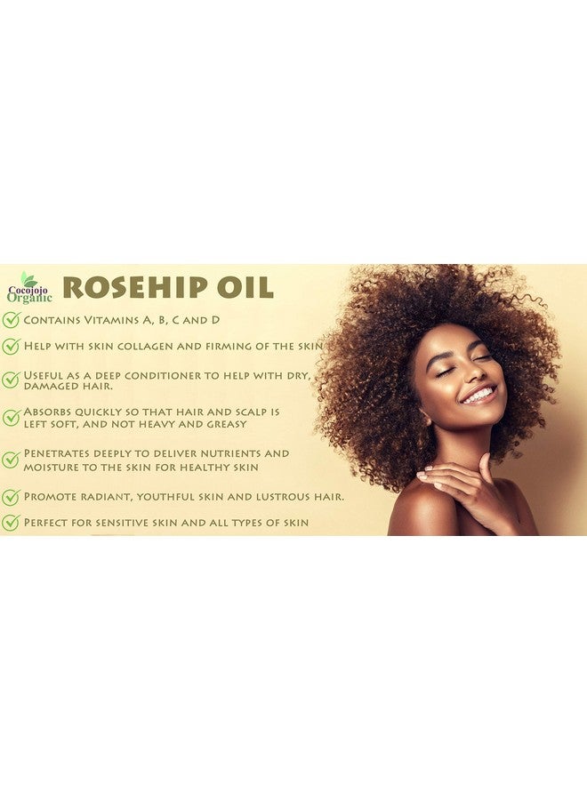 cocojojo Rosehip Oil 100% Pure Natural Seed Oil Cold Pressed 8 Oz Face Skin Unrefined Premium Grade - Image 3