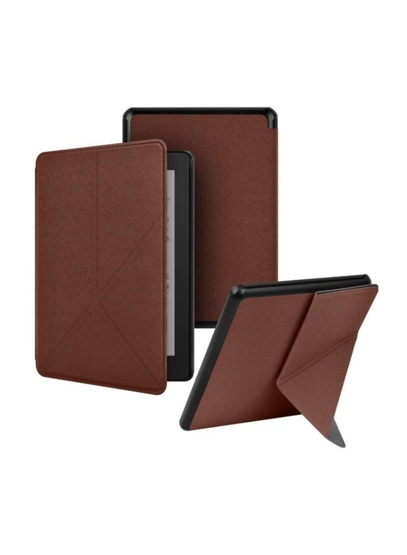 Compatible with 7-inch Kindle Paperwhite 12th Gen 2024 Case Cover Lightweight Shell Foldable Cover with Auto Wake/Sleep & Multi-Viewing Angles Protection Shell for Paperwhite e-Reader (Brown) - Image 1