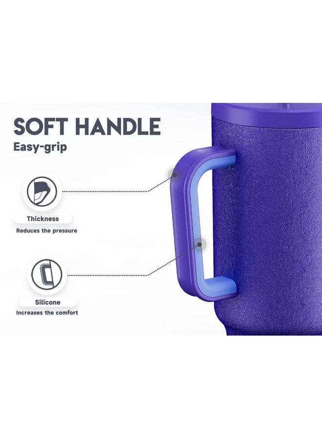 Meoky 40oz Tumbler with Handle, Leak-proof Lid and Straw, Insulated Coffee Mug Stainless Steel Travel Mug, Keeps Cold for 34 Hours or Hot for 10 Hours (Offshore) - Image 3