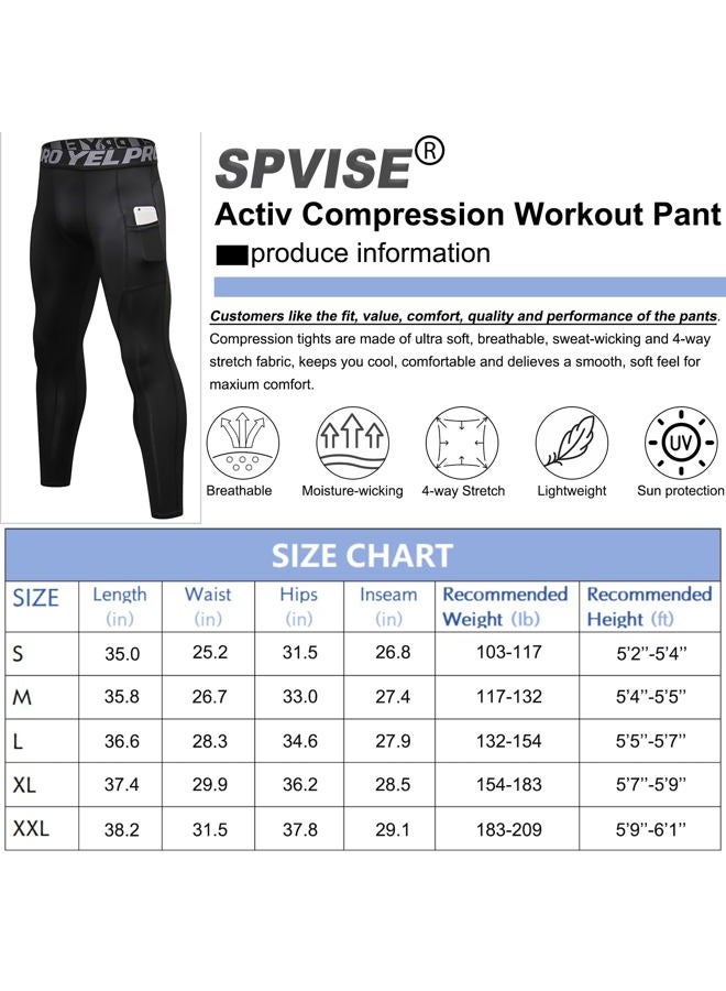 SPVISE سروال ضغط للرجال بارد وجاف ليجنغز رياضية لتمارين الجري، لون كامو أخضر، XL - Image 5