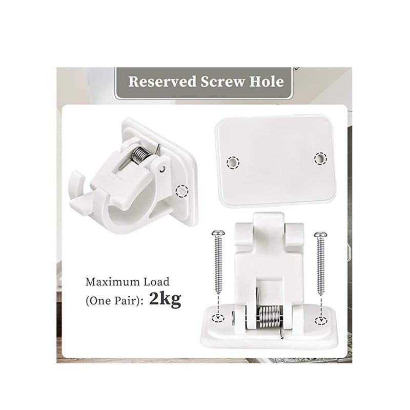 Zikra 8 Pieces Self Adhesive Curtain Rod Bracket Drapery Hook Holders Fixing Rod Holder Curtain Pole Wall Brackets Towel Rod Hooks for Home Bathroom and Hotel Use - Image 3