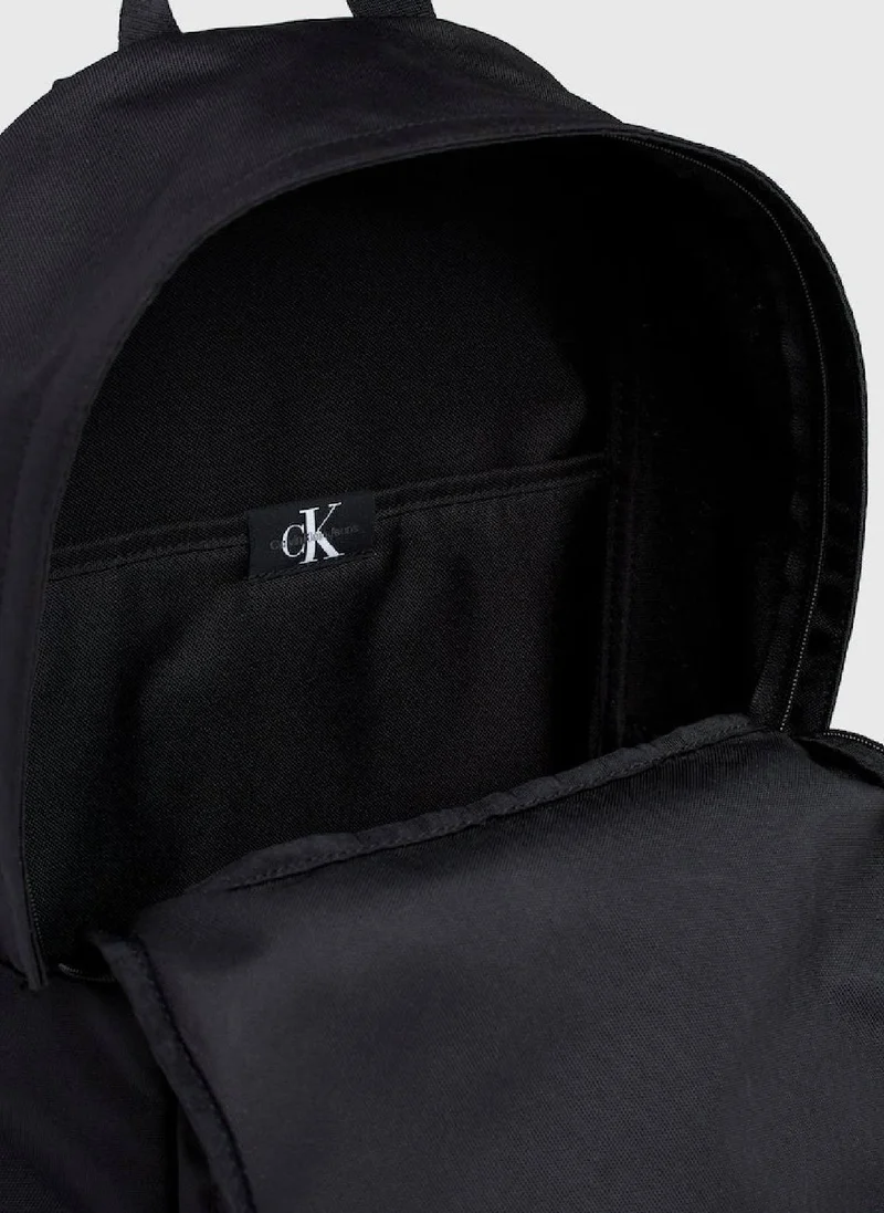 Calvin Klein Jeans Men's Logo Round Backpack -  durable recycled polyester exterior, Black