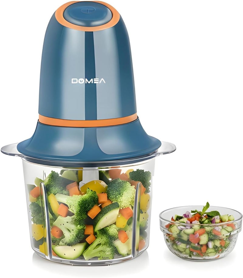 DOMEA 1.2 L Electric Mincer, Vegetable & Fruit Chopper, Mini Food Grinder, Detachable Stainless Steel Blades, For Easy & Quick Grinding, Dip Making, 300 W - Image 1