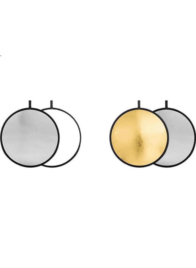 Dipple Dipuer 60Cm Two-In Reflector Photography Portable Fill Light, Foldable Fill Board, Portable Outdoor Photography Softbox, Gold Silver Black White Light Board, Shooting Prop - Image 1