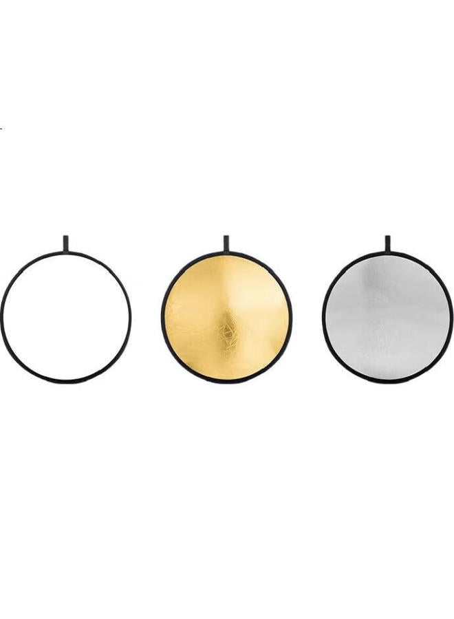 Dipple Dipuer 60Cm Two-In Reflector Photography Portable Fill Light, Foldable Fill Board, Portable Outdoor Photography Softbox, Gold Silver Black White Light Board, Shooting Prop - Image 2