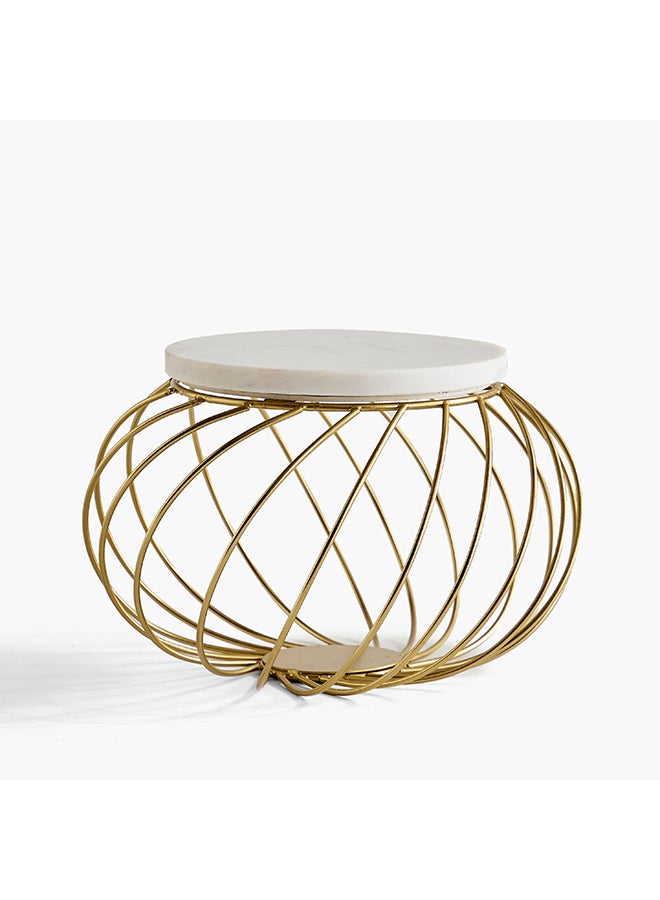 Home Box Willow Marble Cake Stand with Metal Stand - 30x30x19.5 cm  - Image 5