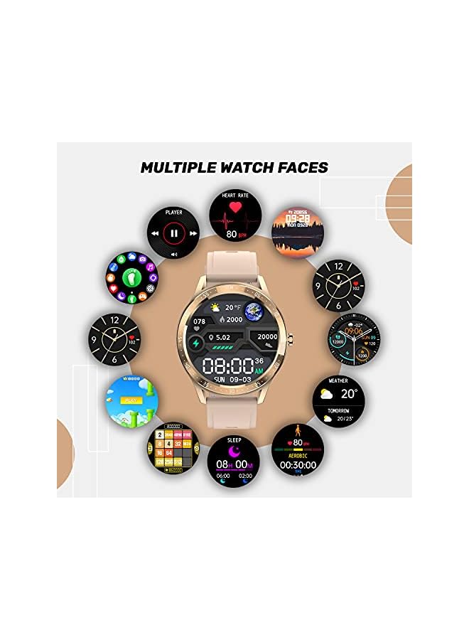 Fire-Boltt 360 Spo2 Full Touch Large Display Round Smart Watch With In-Built Games, 8 Days Battery Life, Ip67 Water Resistant With Blood Oxygen And Heart Rate Monitoring (Gold) - Image 2