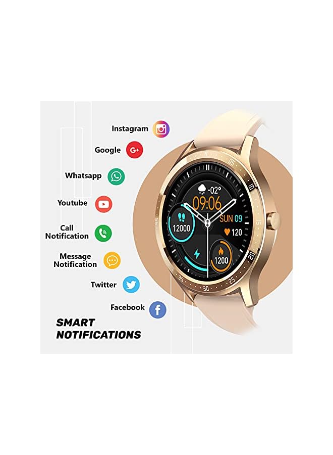 Fire-Boltt 360 Spo2 Full Touch Large Display Round Smart Watch With In-Built Games, 8 Days Battery Life, Ip67 Water Resistant With Blood Oxygen And Heart Rate Monitoring (Gold) - Image 3