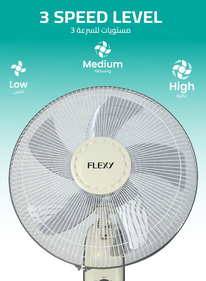 FLEXY® 16 Inch High Airflow Wall-Mounted Electric Fan | For Home, Office, Dorms, Gyms And Grow Tents | 180 Degree Oscillating 3 Speeds Metal Wall Fan | With Wall Mount - Image 4
