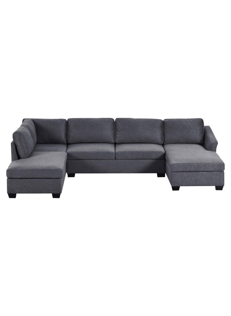 Karnak Jattebo 5-Seater Polyester Sofa Modern Design Sectional Sofa For Living Room Color (Grey) - Image 3