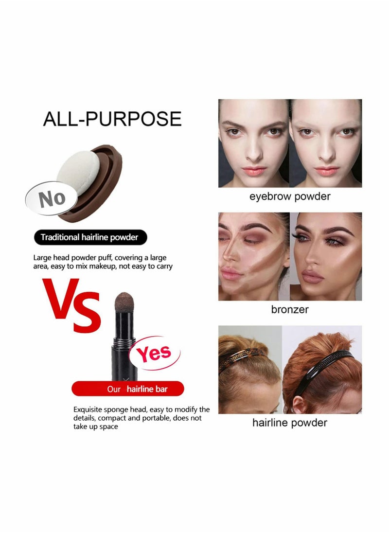 KASTWAVE - Hairline Powder Hair Root Touch Up,Hair Filler Volumizing Powder Fill In Receding Hair Lines Bald Spots Wide Parts Forehead Side,Hairline Finishing Stick Sweatproof For Women Men (Brown) - Image 1