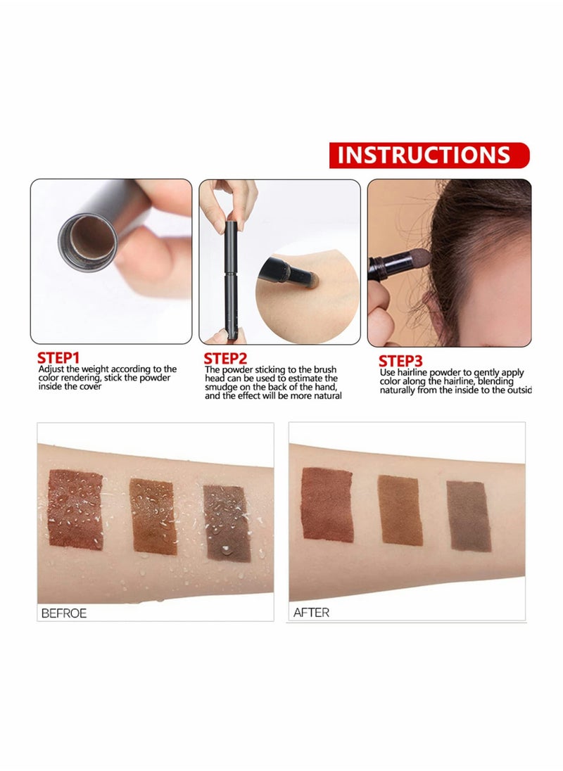 KASTWAVE - Hairline Powder Hair Root Touch Up,Hair Filler Volumizing Powder Fill In Receding Hair Lines Bald Spots Wide Parts Forehead Side,Hairline Finishing Stick Sweatproof For Women Men (Brown) - Image 1