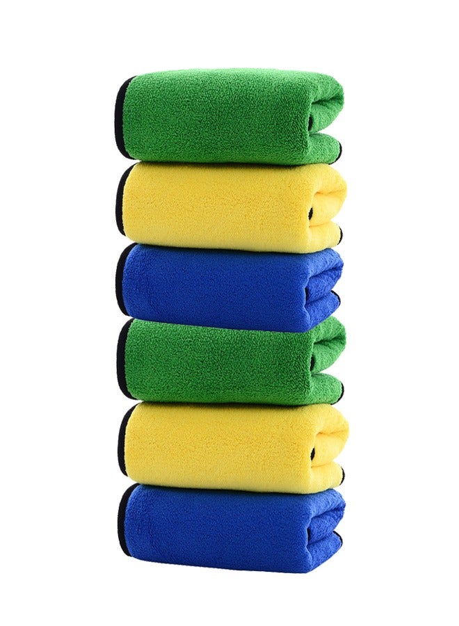 Pack Of 6 Car Drying Microfiber Towel Multicolour 30*40cm - Image 1