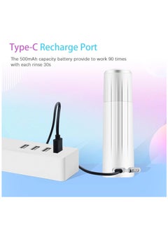 XiuWoo Portable IPX7 Waterproof USB Rechargeable Electric Bidet, Premium Travel Shatta, Handheld Sprayer for Personal Hygiene with 2 Speed ​​Automatic Irrigator, Water Bottle, 2 Water Outlet Adjustable  - Image 4