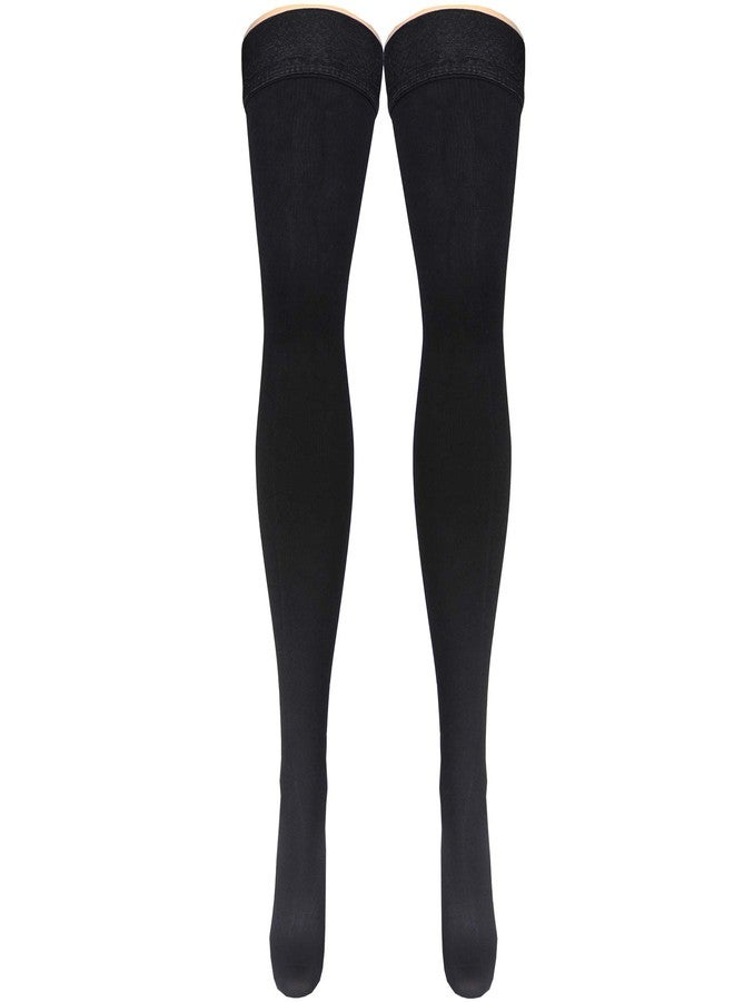 NuVein Men's Compression Socks, 20-30 mmHg Support, Dress Trouser Style, Thigh High Length, Black, Large - Image 3