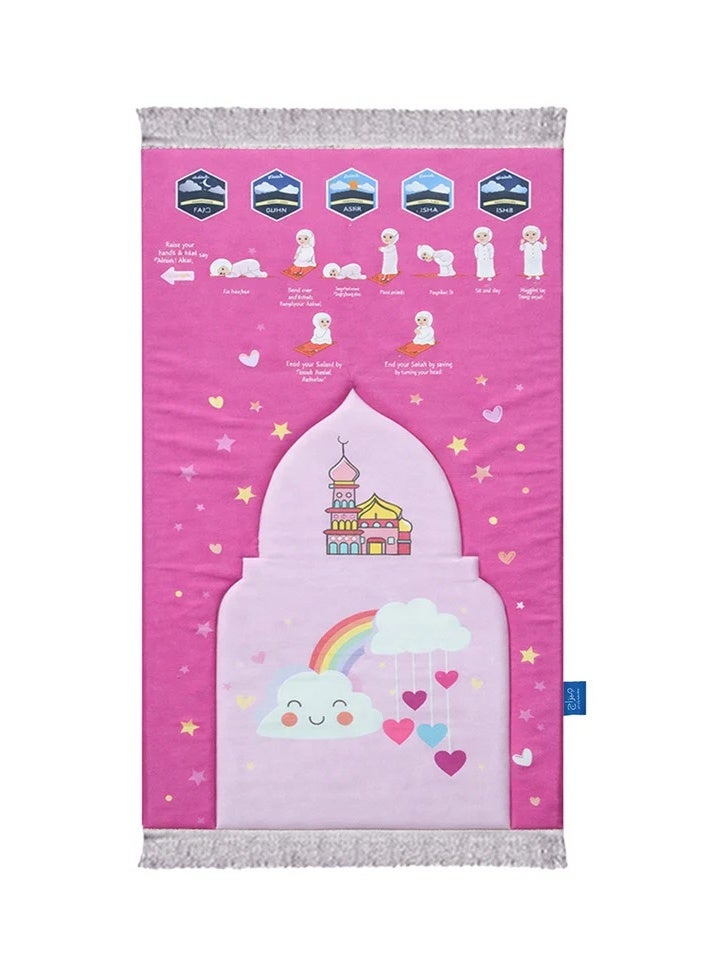 S[Prayer rug padded with highly comfortable, resilient foam.