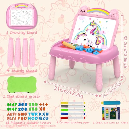 MAYESAR Gifts for 12 Year Old Girls Toddlers Unicorn Toys with Magnetic Letters and Numbers Portable Preschool Learning and Educational Toys for 12 Year Old Toddler Girl Birthday Christmas GiftsPink - Image 5