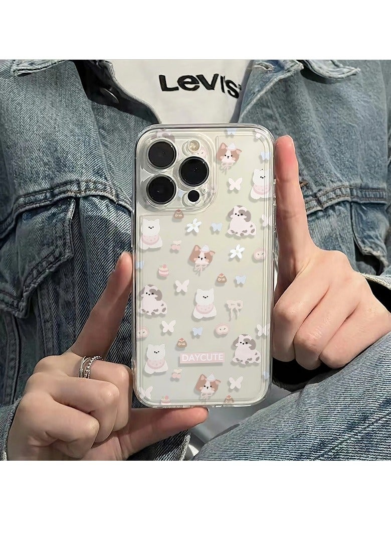 جراب شفاف كامل الشاشة لمجموعة الجراء والقطط الصغيرة لهاتف iPhone 16 Pro - لطيف، مقاوم للصدمات، أنيق - Image 2